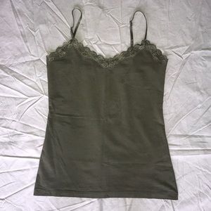 Old Navy olive green V-neck spaghetti strap top.